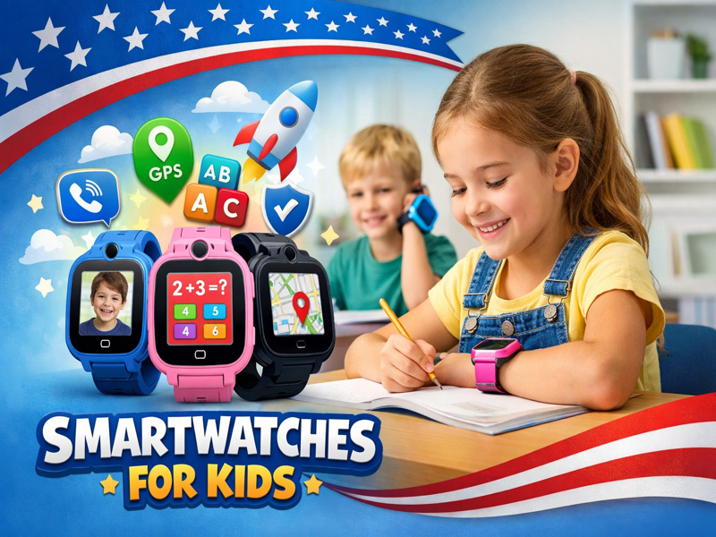 Kids learning with smartwatch